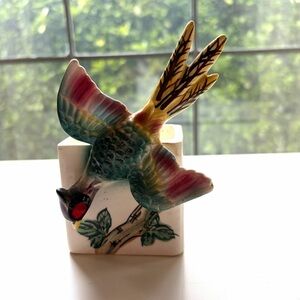 VTG pheasant planter vase Japan 1940s - 70s